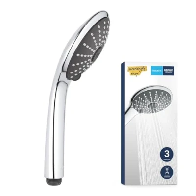 Imagen de GROHE Vitalio Joy 110 Teleducha 11 cm (3 chorros, sistema antical, montaje universal, limitador caudal 9.5 l/min), cromo, 27319000