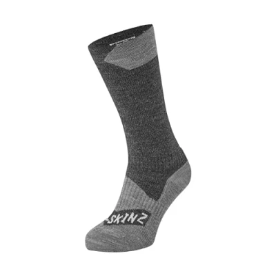 Imagen de SealSkinz Walking Thin Mid Calcetines, Hombre, Negro/Gris Marl, M
