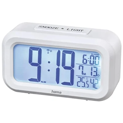 Imagen de Reloj despertador Hama RC 660, Digital, Higrómetro, Luz nocturna, Repetición, Termómetro, Blanco
