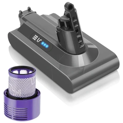 Imagen de Waitley 6000mAh Batería para Dyson V10 SV12,Batería de Repuesto Animal Absolute Motörhead Fluffy Total Aspirador Mano con 1 Filtros