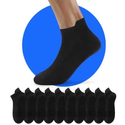 Imagen de NUOZA Calcetines Invisibles Mujer Cortos Trekking Ciclismo Deporte Hombre Verano Running Algodon Tobilleros Sock Negro 35 38 10 Pares Socks