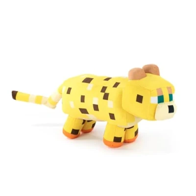 Imagen de BARRADO Peluche Personajes Videojuego Minecraft Enderman, Llama, Ocelot, Cerdo, Steve, Alex, Creeper, Lobo Calidad Super Soft (Ocelot)