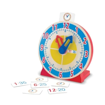 Imagen de Melissa &amp; Doug Reloj para girar y ver la hora de madera, Juguetes desarrollo, Juego educativo, Montessori +4 años.