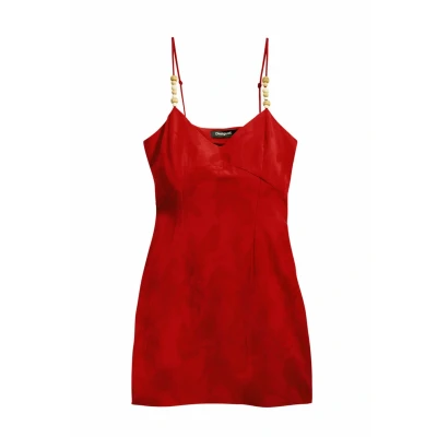 Imagen de Desigual Beaded Vestido informal, Mujer, Talla: Large, Red