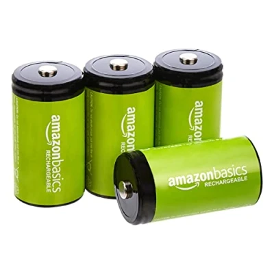 Imagen de Amazon Basics Pilas recargables tipo D de 10000 mAh, NiMh, en paquete 4 (el aspecto puede variar)