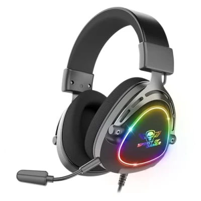 Imagen de Spirit Of Gamer Elite H40: Auriculares RGB Multiplataforma PC/PS5/PS4/XBOX/SWITCH estéreo jack 3,5 mm/HP 40 mm/Ultra Light (230 g) / aro y almohadillas de Nylon/micrófono desmontable