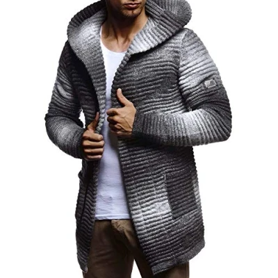 Imagen de Leif Nelson Lange Reissverschluss Chaqueta de punto, Hombre, Talla: Large, Grau schwarz