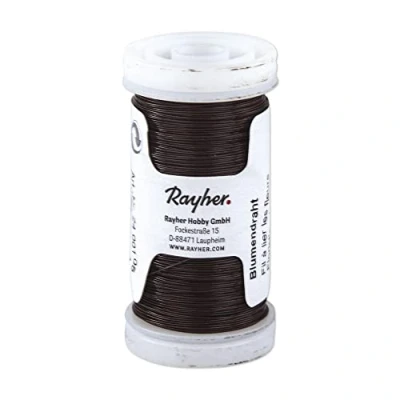 Imagen de Rayher 2400105 Alambre para Flores (0,35 mm de diámetro, Bobina 100 m, Material Hierro, sin níquel, Manualidades, Enrollado)