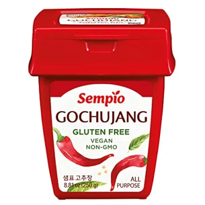 Imagen de Sempio Gochujang (250g) Pasta de Chile Coreano, Dulce, Agria, Sabrosa y Picante. Salsa Pimiento Rojo para Tteokbokki, Comida Coreana. Vegana, No Transgénica