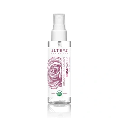 Imagen de Agua de rosas orgánica Alteya (Rosa damascena) 100 ml Spray Producto 100% puro, natural y orgánico certificado por el USDA destilado al vapor a partir flores recién cosechadas