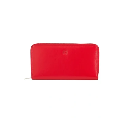 Imagen de DUDU Cartera Mujer Grande con Cremallera RFID en Piel Napa Zip Around 14 Bolsillos para Tarjetas y Monedero Rojo Fuego
