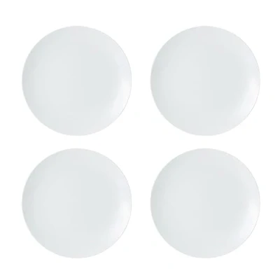 Imagen de Mikasa Chalk Juego de 4 Platos Llanos Porcelana, 4x Porcelana Blanca para el Día a y Formal, 27cm Apto Microondas Lavavajillas