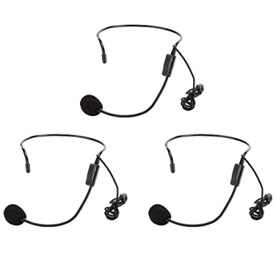 Imagen de Topiky Altavoz portátil con Amplificador de Voz, 3Pcs Mini 3.5mm Cableado micrófono Condensador para Maestros, guías turísticos, Entrenadores