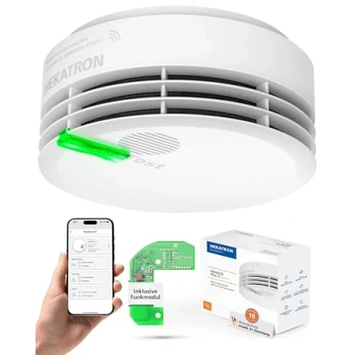 Imagen de Hekatron Genius Plus X Edition 2021 Detector de humo con módulo radio 1 paquete En blanco