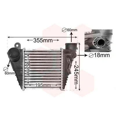 Imagen de VAN WEZEL 03004185 Intercooler sin sensor, con tapones, taladro para sensor VOLKSWAGEN: Golf 4, 4 Variant, SEAT: Leon I Hatchback