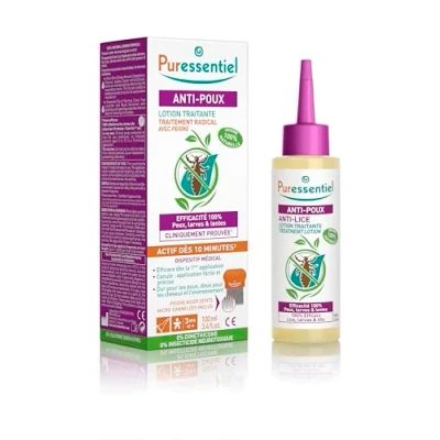 Imagen de Puressentiel Anti Piojos Loción Tratamiento con peine Eficacia probada en la eliminación de piojos, larvas y liendres 100% origen natural 100 ml