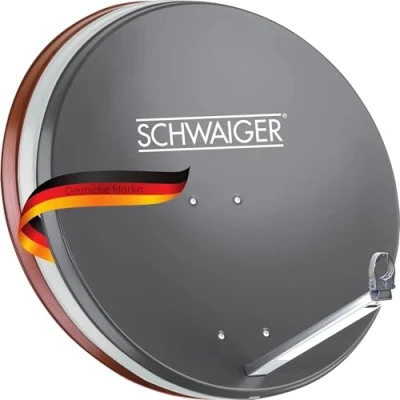 Imagen de SCHWAIGER 197 Sat Antena parabólica de Aluminio LNB Brazo Soporte mástil Sistema 74,5 x 84,5 cm Antracita
