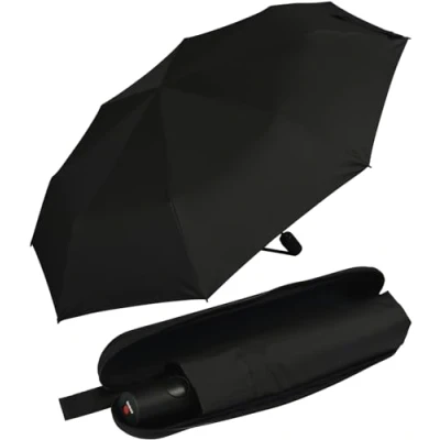 Imagen de Knirps Paraguas de bolsillo con apertura automática Duomatic en estuche, Negro , 98 cm, Compacto