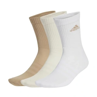 Imagen de adidas Unisex adulto Cushioned Crew Socks 3 Pairs, White/Wonder White/Warm Sandstone, 5 6 Years