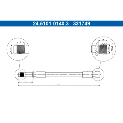 Imagen de Tubo flexible de frenos ATE 24.5101 0140.3