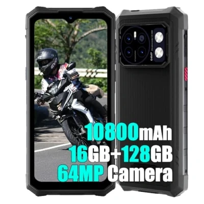 Imagen de HOTWAV Cyber 13 4G, Octa Core 16GB + 128GB, Batteria 10800mAh, Rugged 4G Móviles, 64MP 16MP Smartphones Libres, Android 14 6,6 pollici, NFC/Face ID Negro