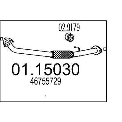 Imagen de MTS 01.15030 Tubo de escape 950 delante para silenciador intermedio FIAT: Doblo I Cargo