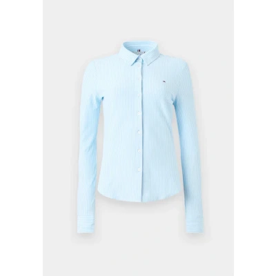 Imagen de Tommy Hilfiger SLIM Button DOWN Blusa, Mujer, Talla: XS, Vessel blue