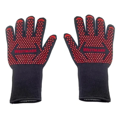 Imagen de Westmark Guantes de Barbacoa ignífugos para Barbacoa, Trabajar con Seguridad en la Horno o Chimenea 325 x 190 30 mm, 2 Piezas