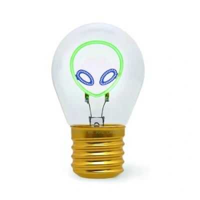 Imagen de Legami Lámpara de mesa en forma bombilla, recargable con cable USB, sin cable, imitación tema Alien, 6.8 x 10.3 cm