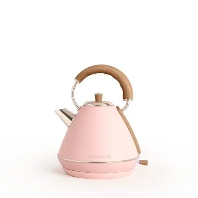 Imagen de CREATE/KETTLE RETRO L/Hervidor de agua eléctrico Rosa/Ebullición rápida, capacidad 1,7l, apagado automático, filtrado anti cal, autoapagado, indicador nivel agua, Ø19 cm, 2200 W