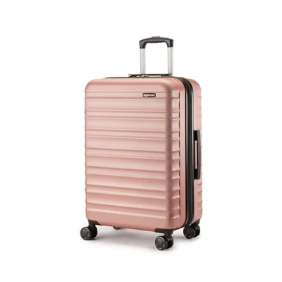 Imagen de Amazon Basics Maleta Rígida de Tamaño Mediano (68 cm), Equipaje Expandible, Carcasa ABS Antiarayazos, 4 Ruedas Giratorias, Or Rosado