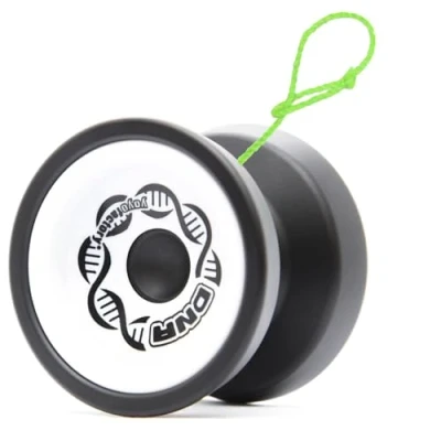 Imagen de YoyoFactory DNA Yo Negro Blanco (Yoyo de Metal, Cuerda, rodamiento Bolas e Instrucciones Incluidas)