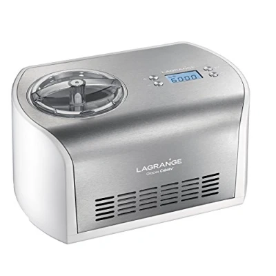Imagen de LAGRANGE Glaces Créativ 135W 1.2L Plata, Color blanco Heladora (1,2 L, 30 min, 1 bowls, De plástico, Acero inoxidable, blanco, 260 mm)