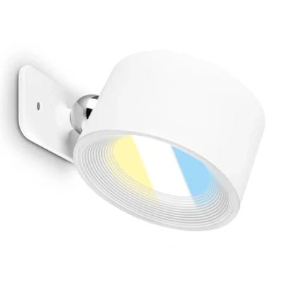 Imagen de Briloner Aplique de pared LED Tari, blanco, CCT, regulador táctil, USB