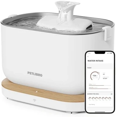 Imagen de PETLIBRO Fuente para Gatos con Monitoreo de Aplicación, Dockstream Bebedero 2,5L, Estadísticas Inteligentes Agua Potable, Ultra Silenciosa, Multifiltración, Wi Fi 2,4 GHz