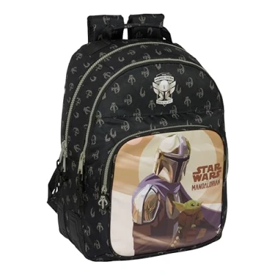 Imagen de Safta THE MANDALORIAN THIS IS WAY Mochila Escolar Infantil, Ideal para Niños de Diferentes Edades, Cómoda y Versátil, Calidad Resistencia, 32x15x42 cm, Color Negro
