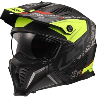 Imagen de LS2, Casco Moto Jet/Modular Drifter DEVOR Matt Black H V Yellow, M