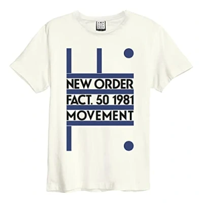 Imagen de Amplified Camiseta Movement New Order para Adultos Unisex (XL) (Blanco Retro)