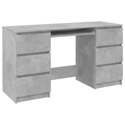 Imagen de vidaXL Escritorio de Ordenador Estudio Lugar Trabajo Despacho Extensible Mueble Oficina Duradera y Robusta Madera Contrachapada Gris Hormigón