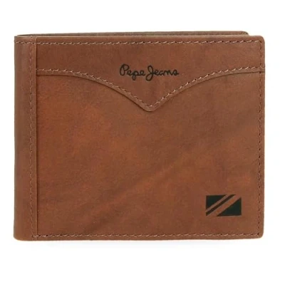 Imagen de Pepe Jeans Jacket Cartera con Tarjetero Marrón 11x8,5x1 cms Piel by Joumma Bags