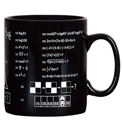 Imagen de Froster Taza Gigante para Genios, XL con Rompecabezas Matemáticos y de Lógica Resolver, 800ml Desayuno Grande, Original Ragalar Matemático