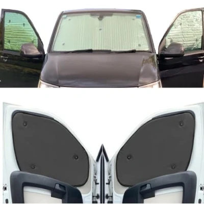Imagen de Cubierta del Parabrisas Compatible con Mercedes Vito (2003 2014)(Conjunto Frontal) Color de Respaldo Carbón, Reversible