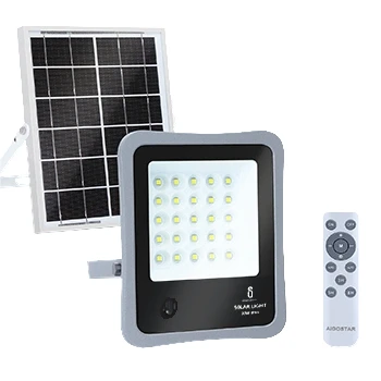 Imagen de Aigostar Foco proyector LED solar con mando a distancia,30W,6500K luz blanca. Resistente al agua IP65. Perfectos para exterior jardín,patios,caminos o garajes