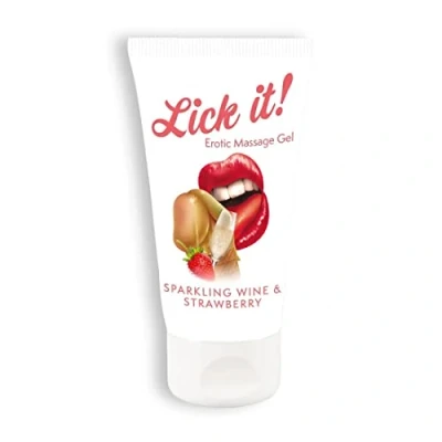 Imagen de LUBRICANTE BESABLE LICK IT FRESA Y CAVA 50ML