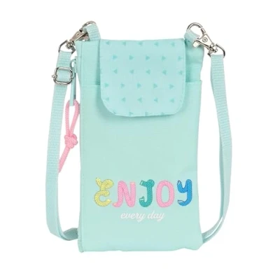 Imagen de Blackfit8 M695a, Enjoy Portamóvil, Monedero Estándar, para Móvil, Tejido Reciclado, Cómodo y Versátil, Calidad Resistencia, 19x10 cm, Color Verde Menta Pastel Unisex niños
