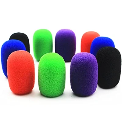 Imagen de Saidbuds parabrisas para micrófono de auriculares, fundas espuma micrófono, escritorio, paquete 10 unidades