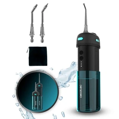 Imagen de Irrigador Cecotec ToothCare Jet Splash, 8 intensidades, 3 modos, 150ml de capacidad, 2 boquillas intercambiables, Black