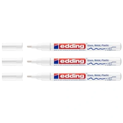 Imagen de edding 751 Rotulador permanente, acabado brillante, blanco, medium
