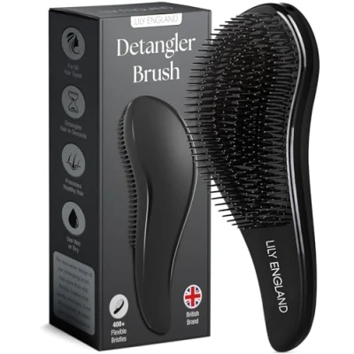 Imagen de Cepillo de Pelo Desenredante Para Cabello Mojado, Seco, Fino, Grueso, Rizado Mejor Todo Tipo Regalo Ideal Mujeres y Niños ¡No Más Enredos! (Negro) Lily England