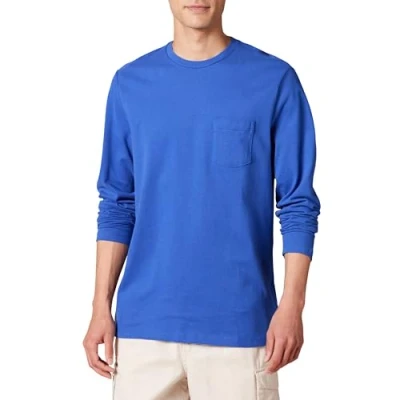 Imagen de Amazon Essentials Camiseta de Manga Larga Ajuste Normal Hombre, Azul Brillante, L